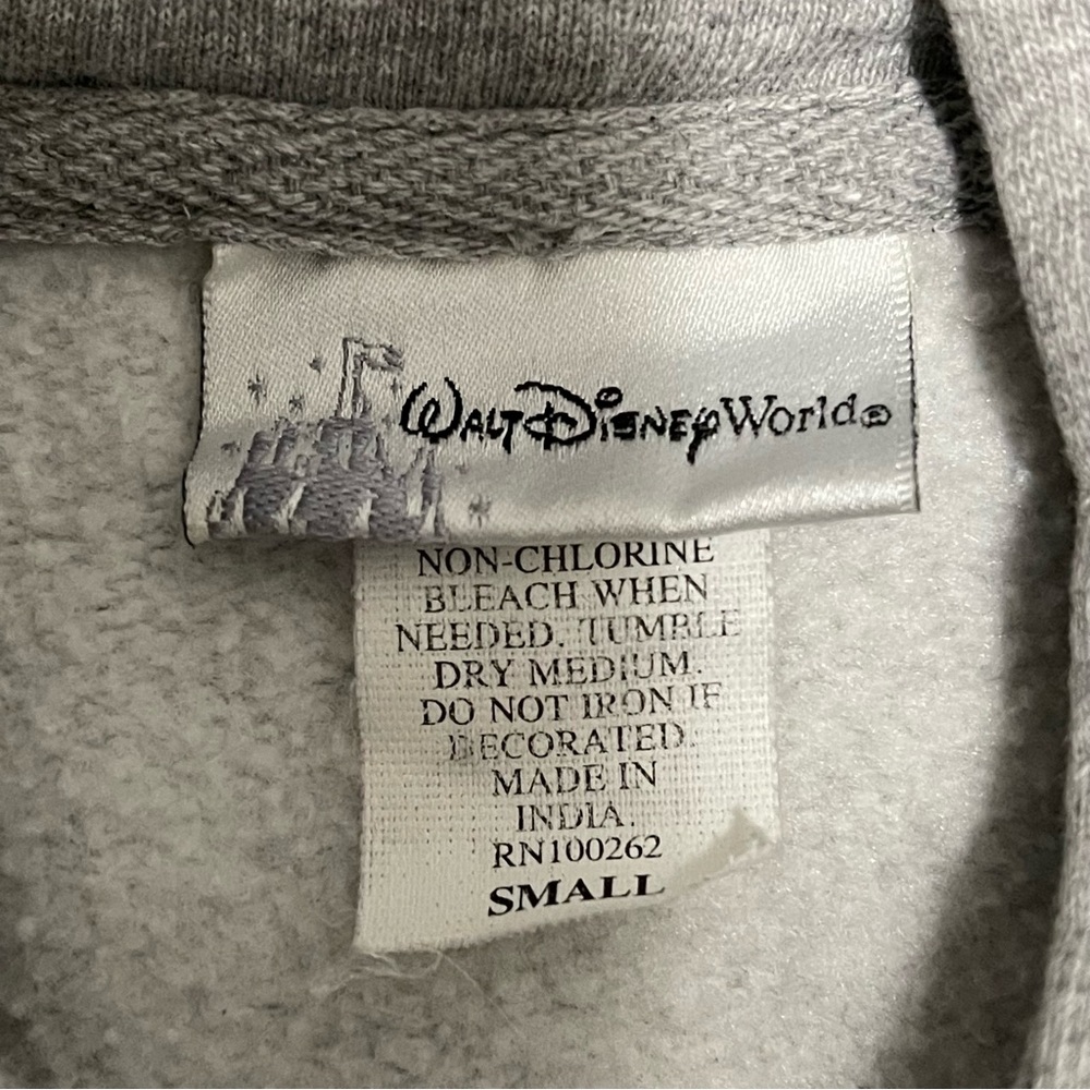 Disney 2007 Independence Day USA Drawstring Hoodie S Gray Kangaroo Pocket - Picture 5 of 7